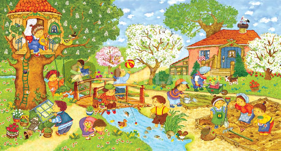 Praatplaat voor kleuters, lente / garten-im-fruehling Visual Writing - Wat Gebeurt Er In De Lente