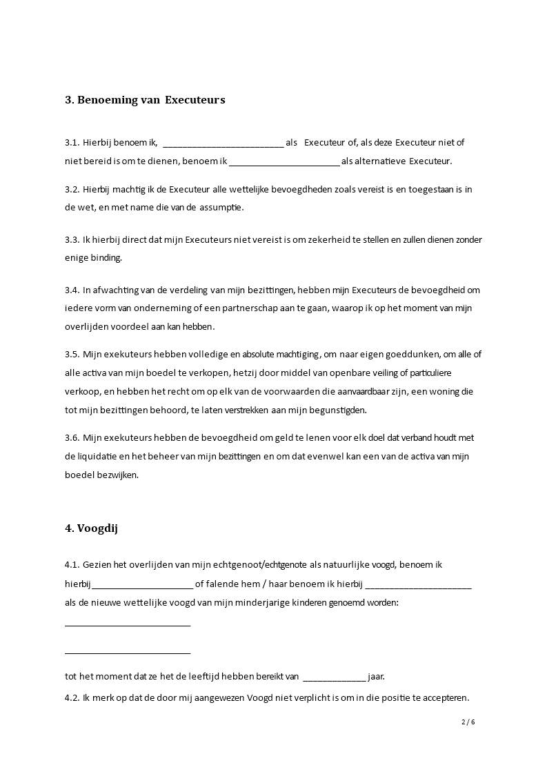 Premium Laatste Wil & Testament - Voorbeeld Onderhandse Akte Van Schenking