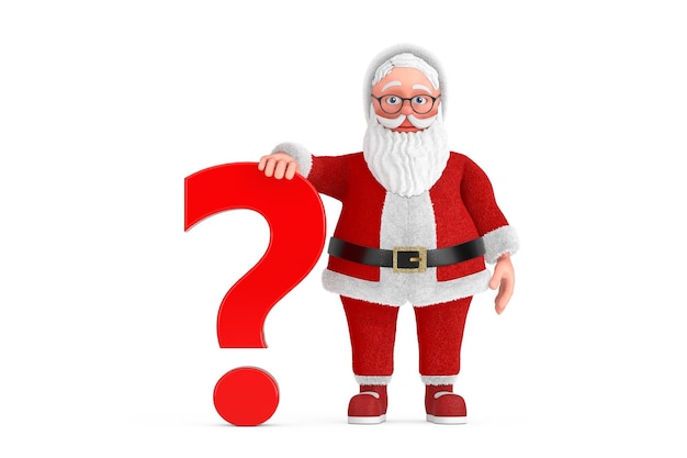 Premium Photo | Cartoon cheerful santa claus granpa with red question - Hoe Heten De Hulpjes Van De Kerstman