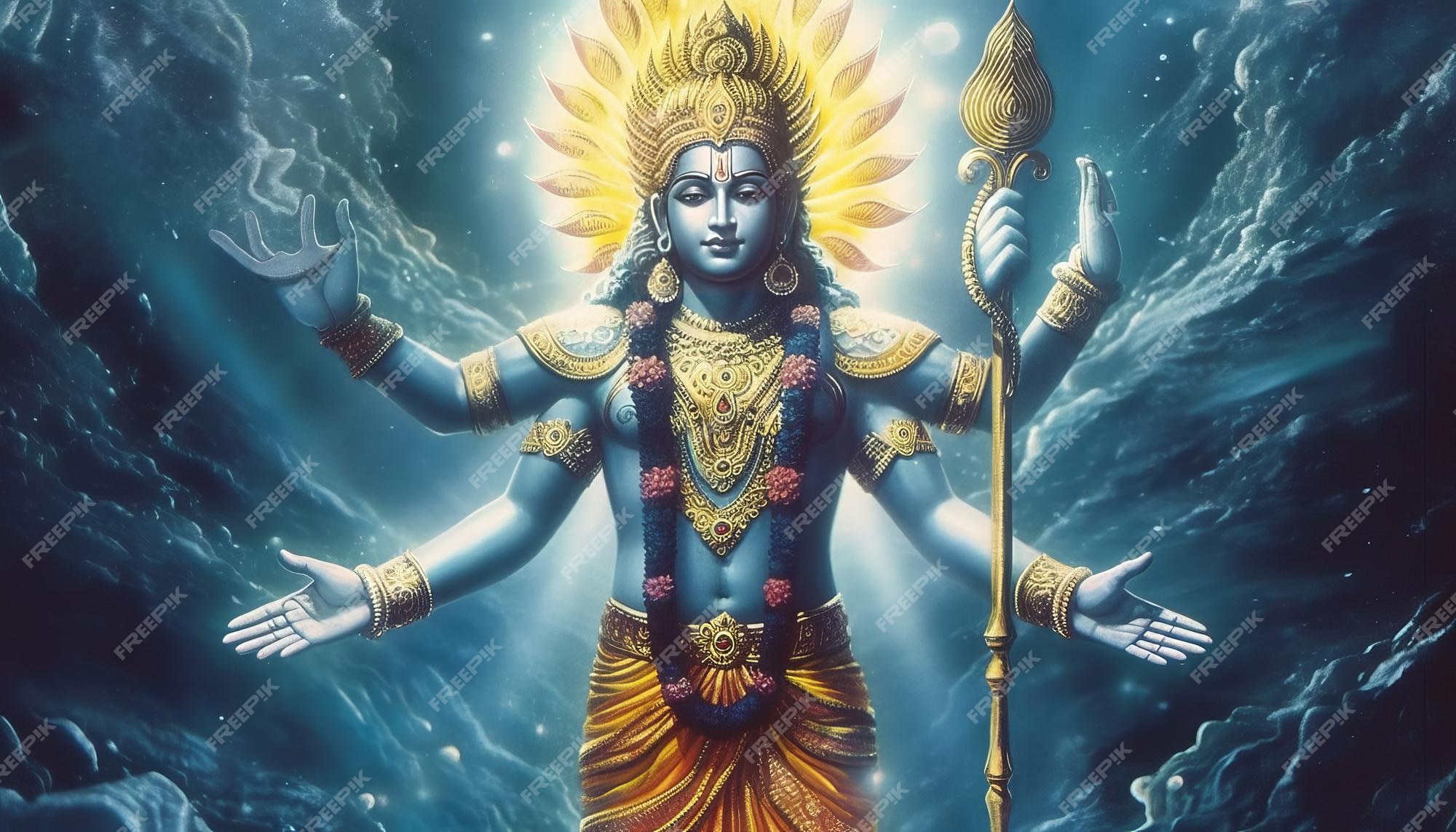 Premium Photo | Lord Vishnu is the allpervasive Lord portrait generative AI - Lord Of The Rings Movie Series
