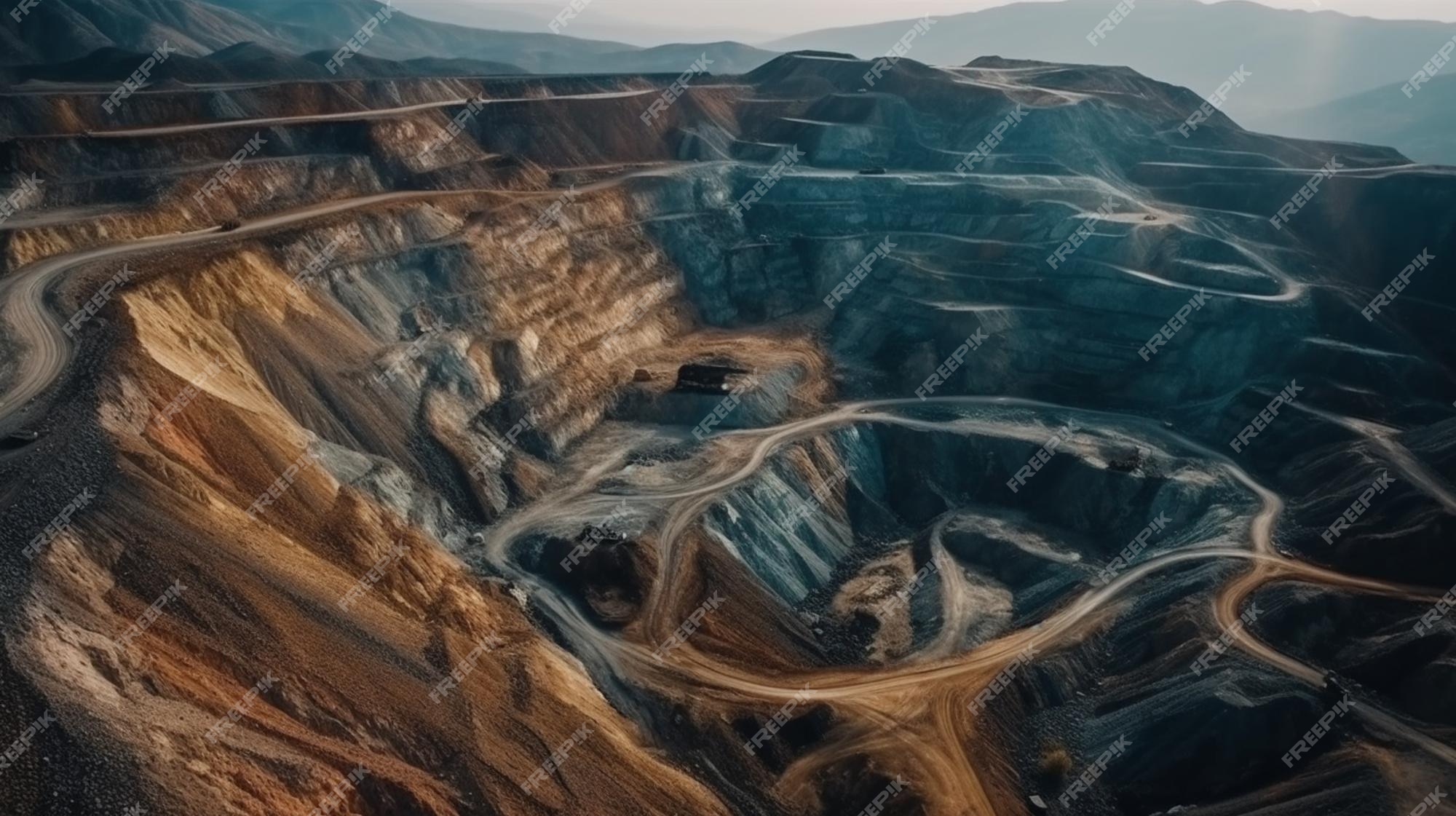 Premium Photo | Mining at a height industrial terraces on a mineral - Nefropathie Is Het Gevolg Van Beschadiging Van
