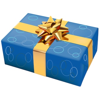Premium Vector | Blue wrapped christmas present - Present Simple And Present Cont