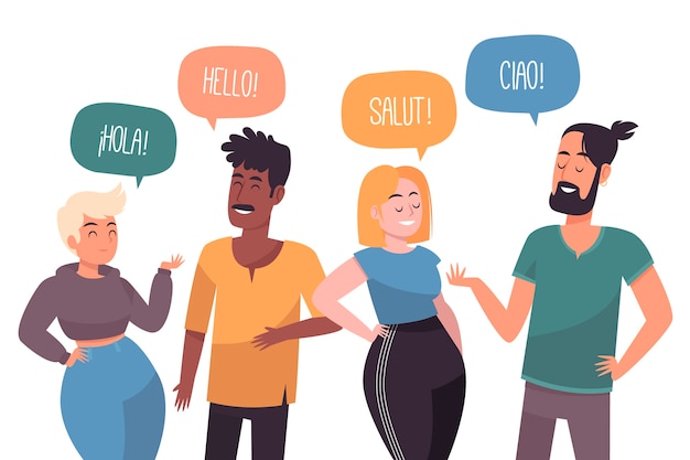 Premium Vector | Group of people talking in different languages - Welke Taal Spreken Ze In Filipijnen