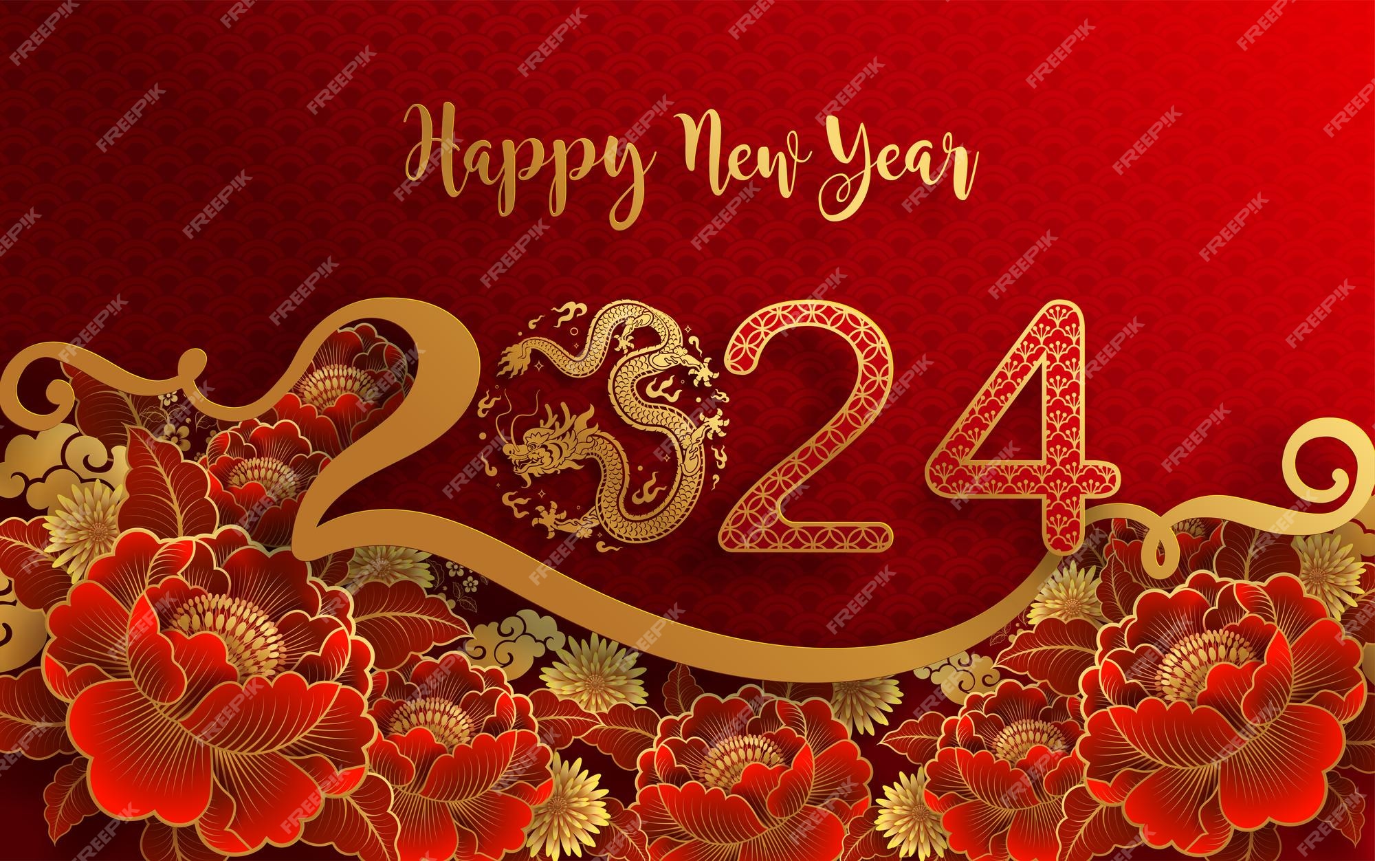Premium Vector | Happy chinese new year 2024 the dragon zodiac sign - Wanneer Is Het Chinees Nieuwjaar 2024