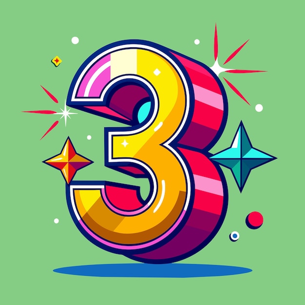 Premium Vector | Three number or number 3 3d - 3 Grootste Rivieren Van Nederland