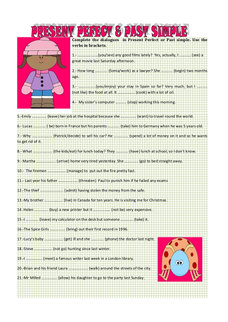 Present Simple And Past Simple Exercises - vrogue.co - Past Simple Vs Present Perfect Exercises