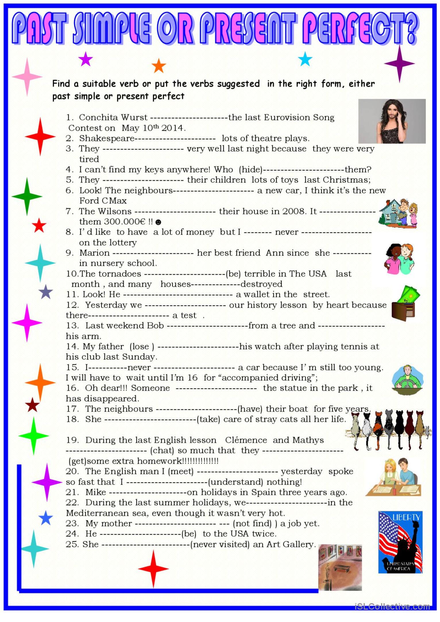 Present simple vs past simple exercise - Past Simple Vs Present Perfect Exercises