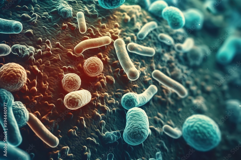 Probiotics Bacteria . Biology, Science Microscopic medicine. Digestion - Hoe Groot Is Een Bacterie