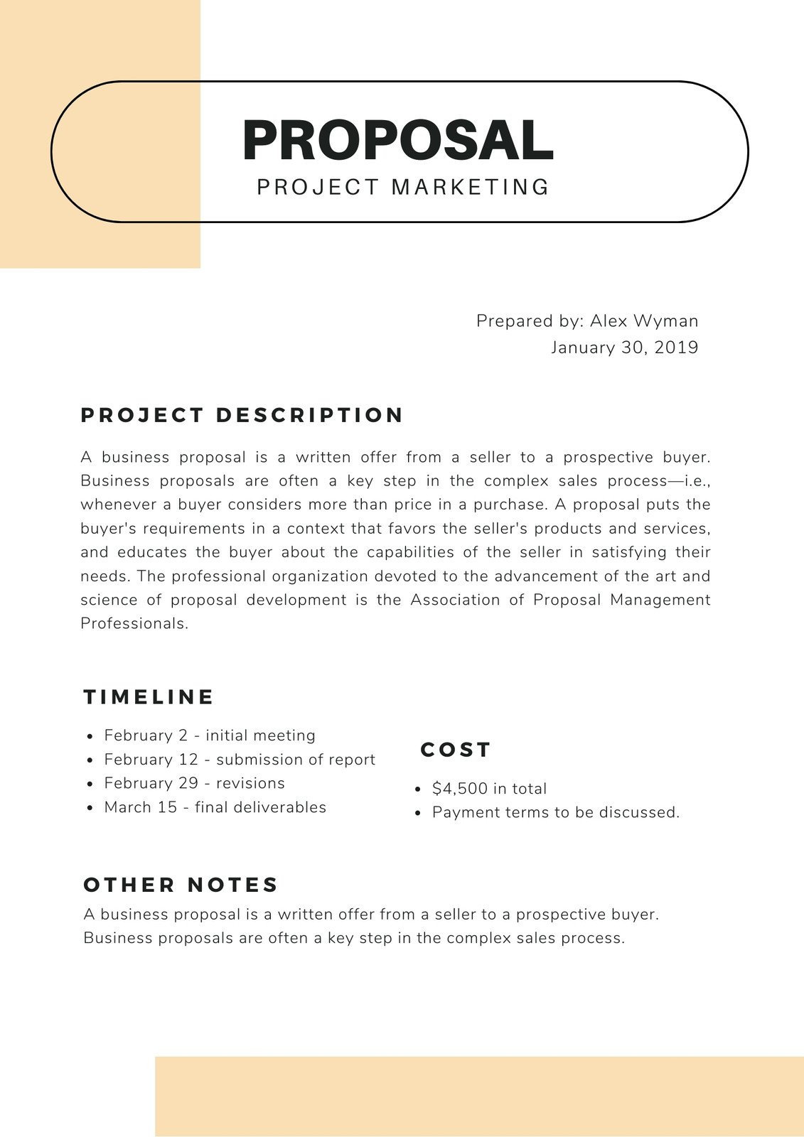 Proposal Quote Template - prntbl.concejomunicipaldechinu.gov.co - How To Write A Writing Proposal