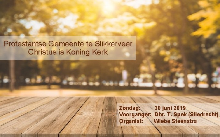Protestantse Gemeente te Slikkerveer Christus is Koning Kerk - Christus Is Koning Kerk