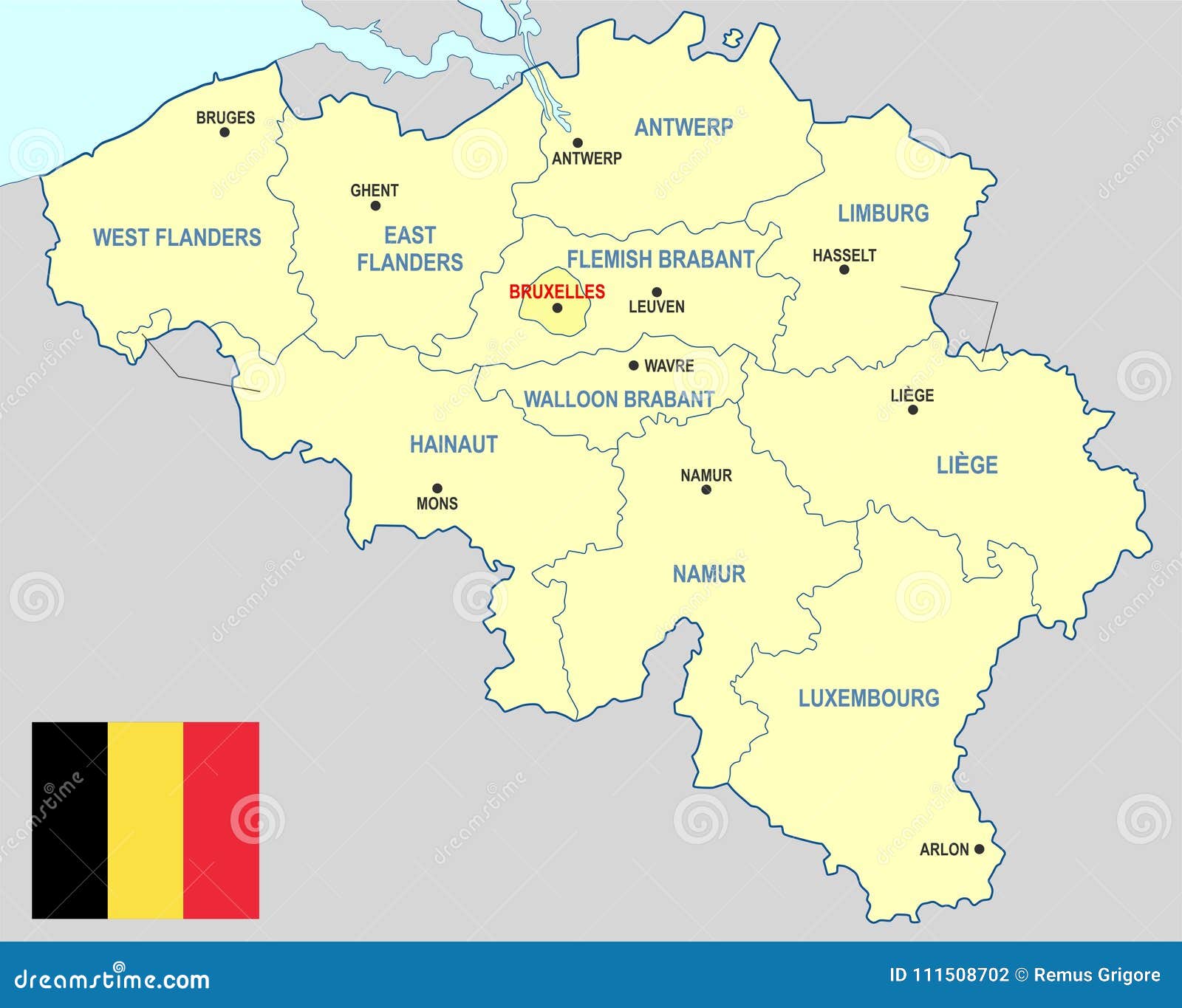 Provinces On Map Of Belgium Royalty-Free Stock Photography - Wat Is De Hoofdstad Van Brabant