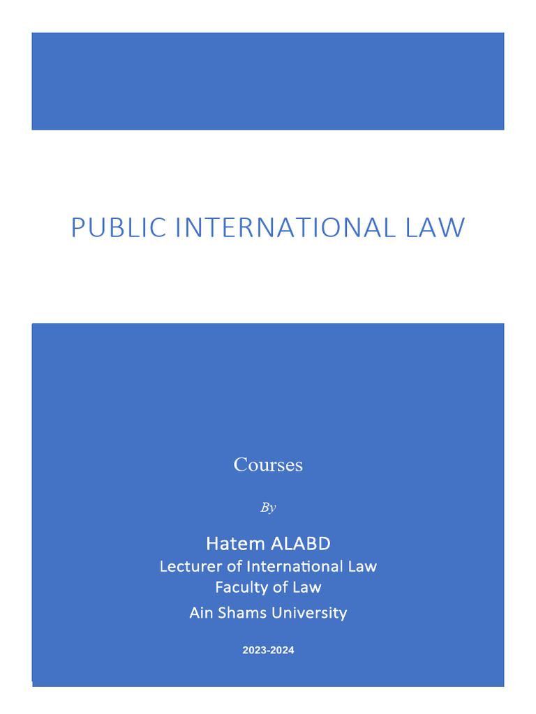 Public International Law: Courses | PDF | Territorial Waters - Cases And Materials Public International Law