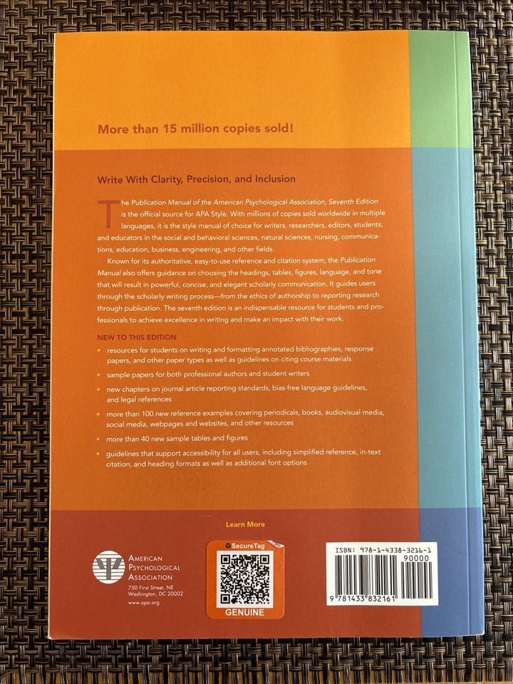 Publication Manual (OFFICIAL) 7th Edition of the American Psychological - Psychological Science 7th Edition Pdf