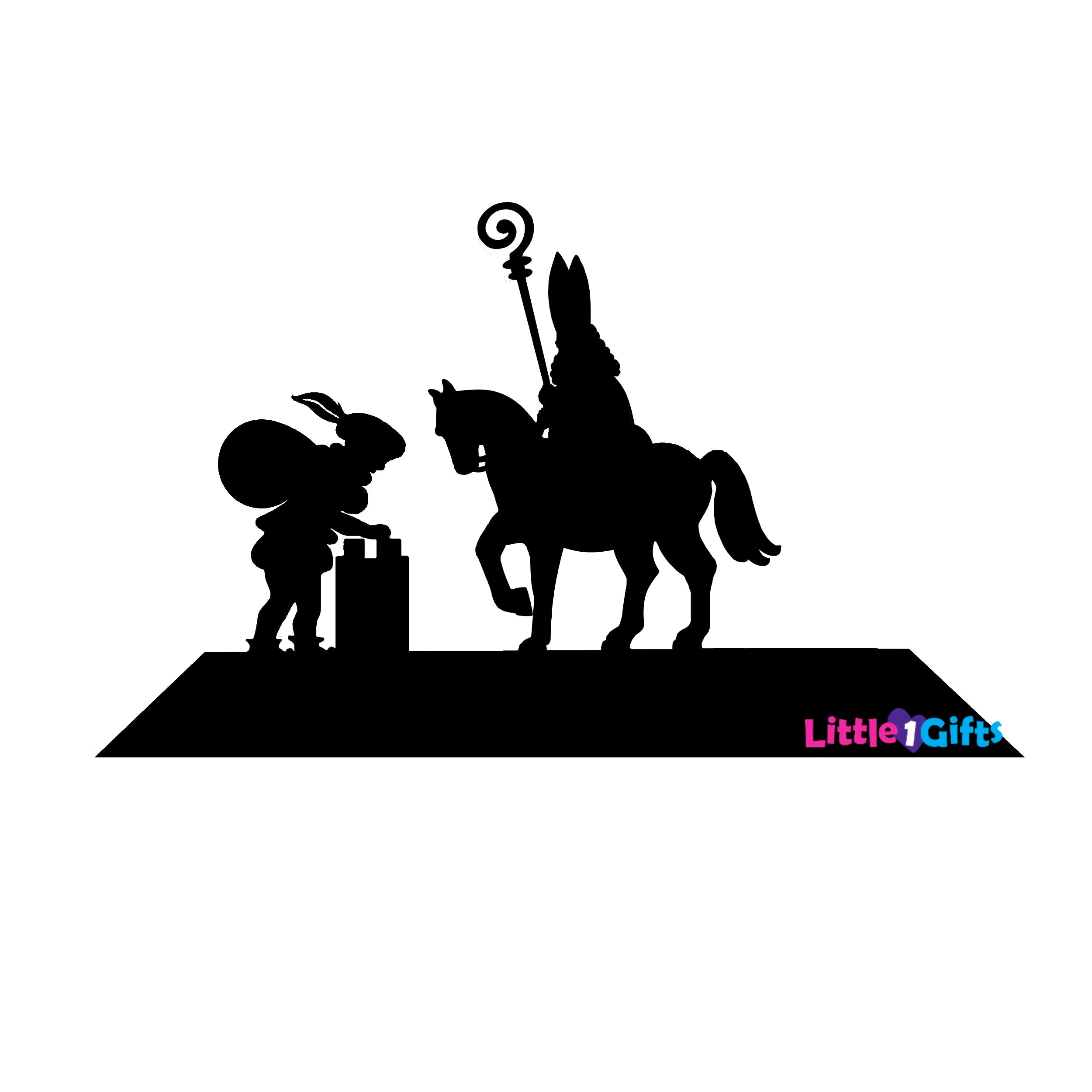 Raamsticker Sint en Piet op het dak – Little1gifts - Sint En Piet Op Het Dak