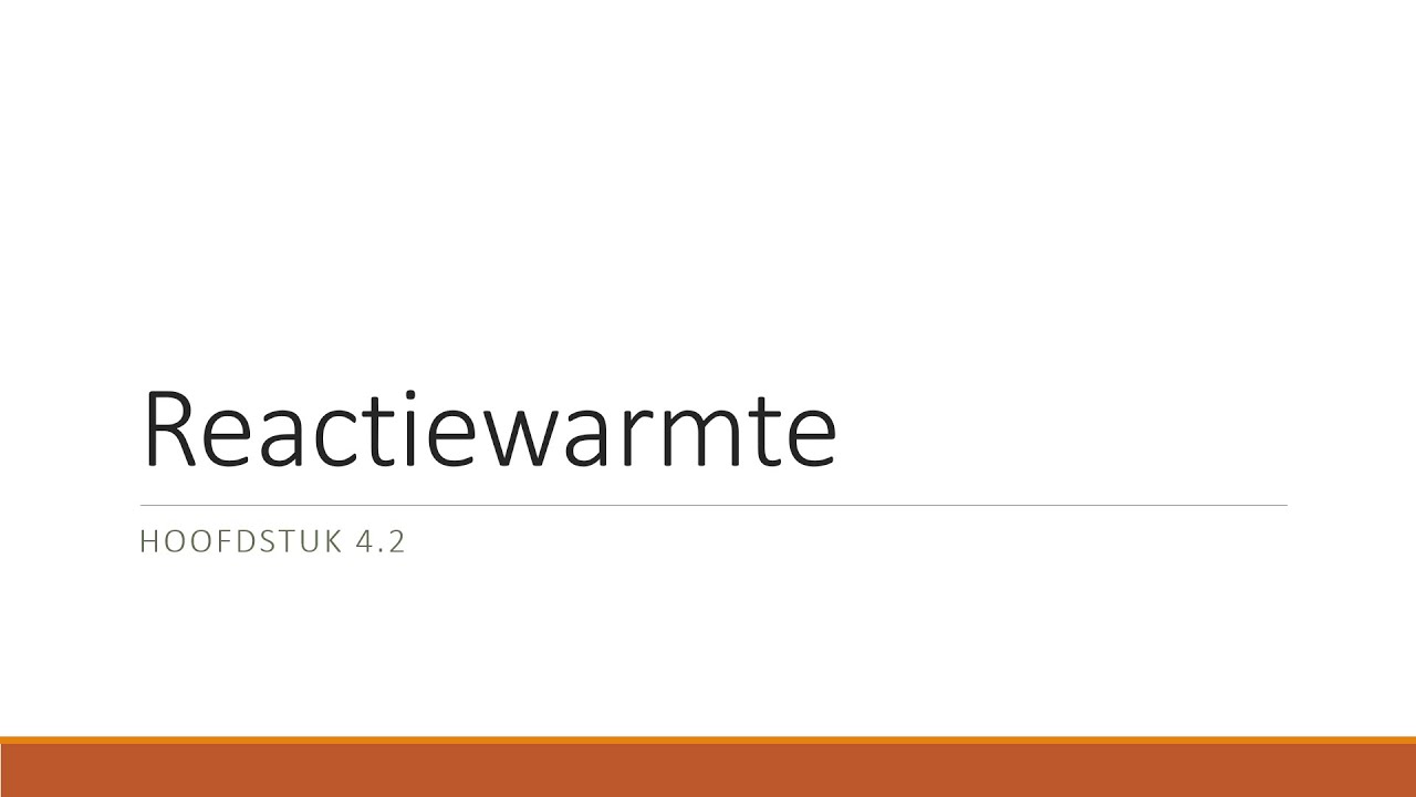 Hoe Bereken Je De Reactiewarmte