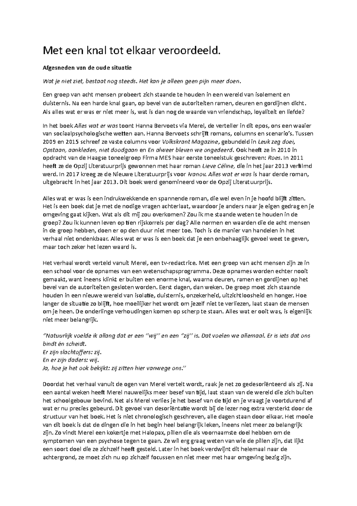 Recensie alles wat er was - Met een knal tot elkaar veroordeeld - Recensie Alles Wat Er Was