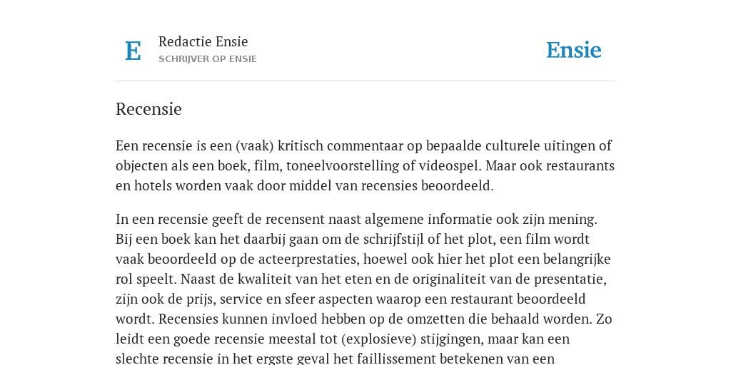 Hoe Maak Je Een Recensie