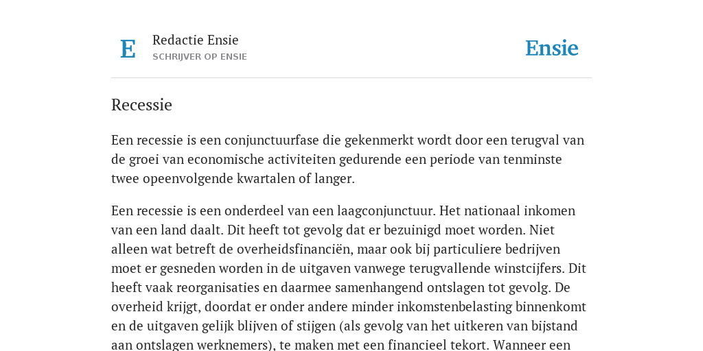 Hoe Lang Duurt Een Recessie