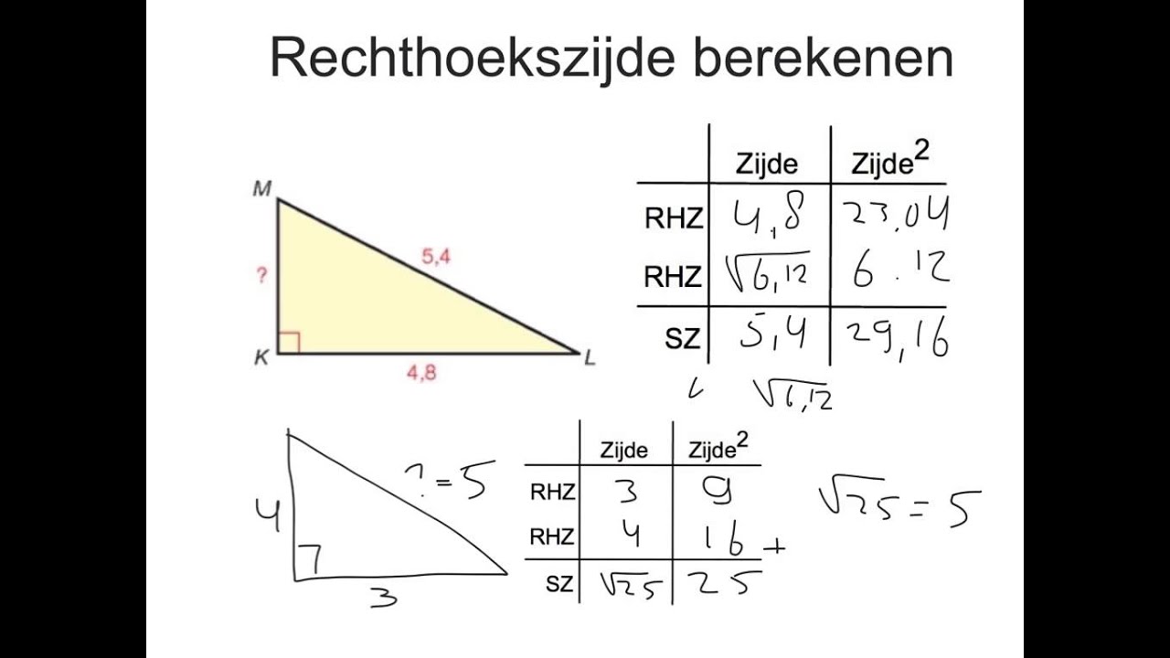 Stelling Van Pythagoras Hoeken Berekenen