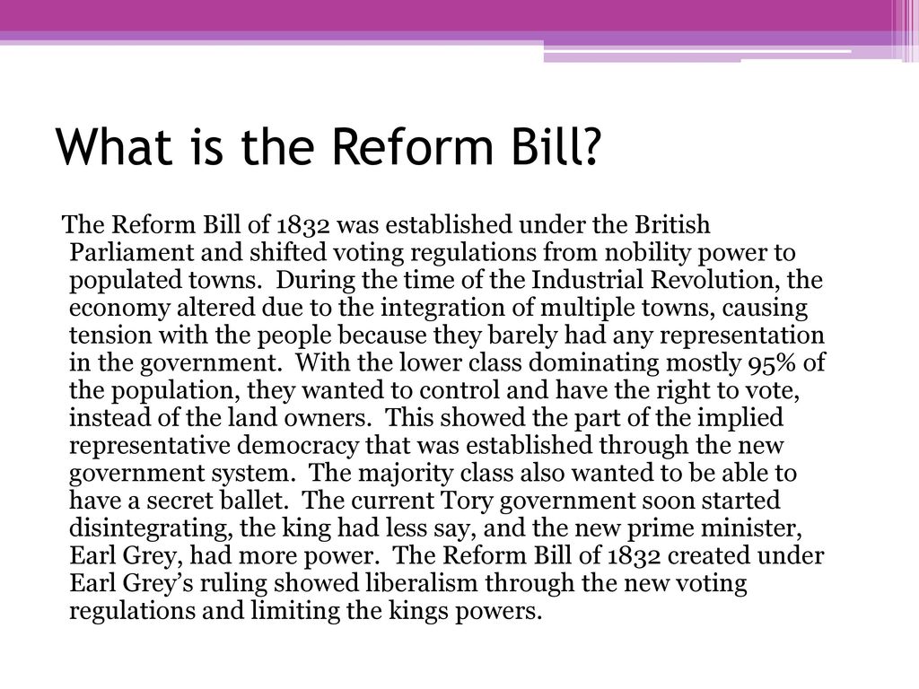 Wat Is De Reform Bill