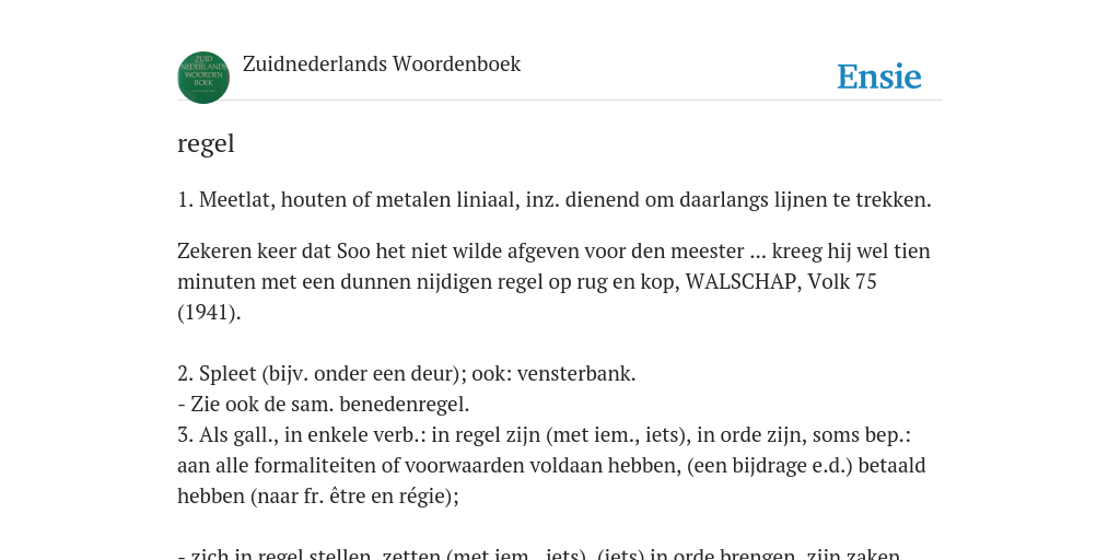 In De Regel Betekenis