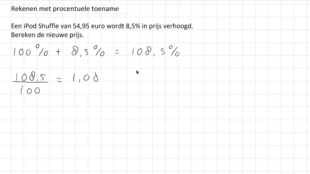 Rekenen met procentuele toename (2 HAVO/VWO 2 VWO - YouTube - Hoe Bereken Je De Procentuele Toename