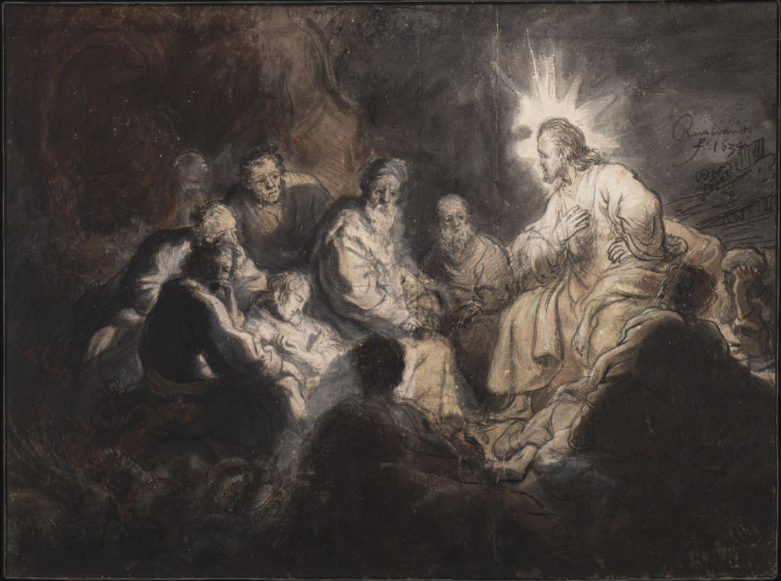 Rembrandt Harmensz. van Rijn: Jesus among his Students - Waar Staat De Bergrede In De Bijbel