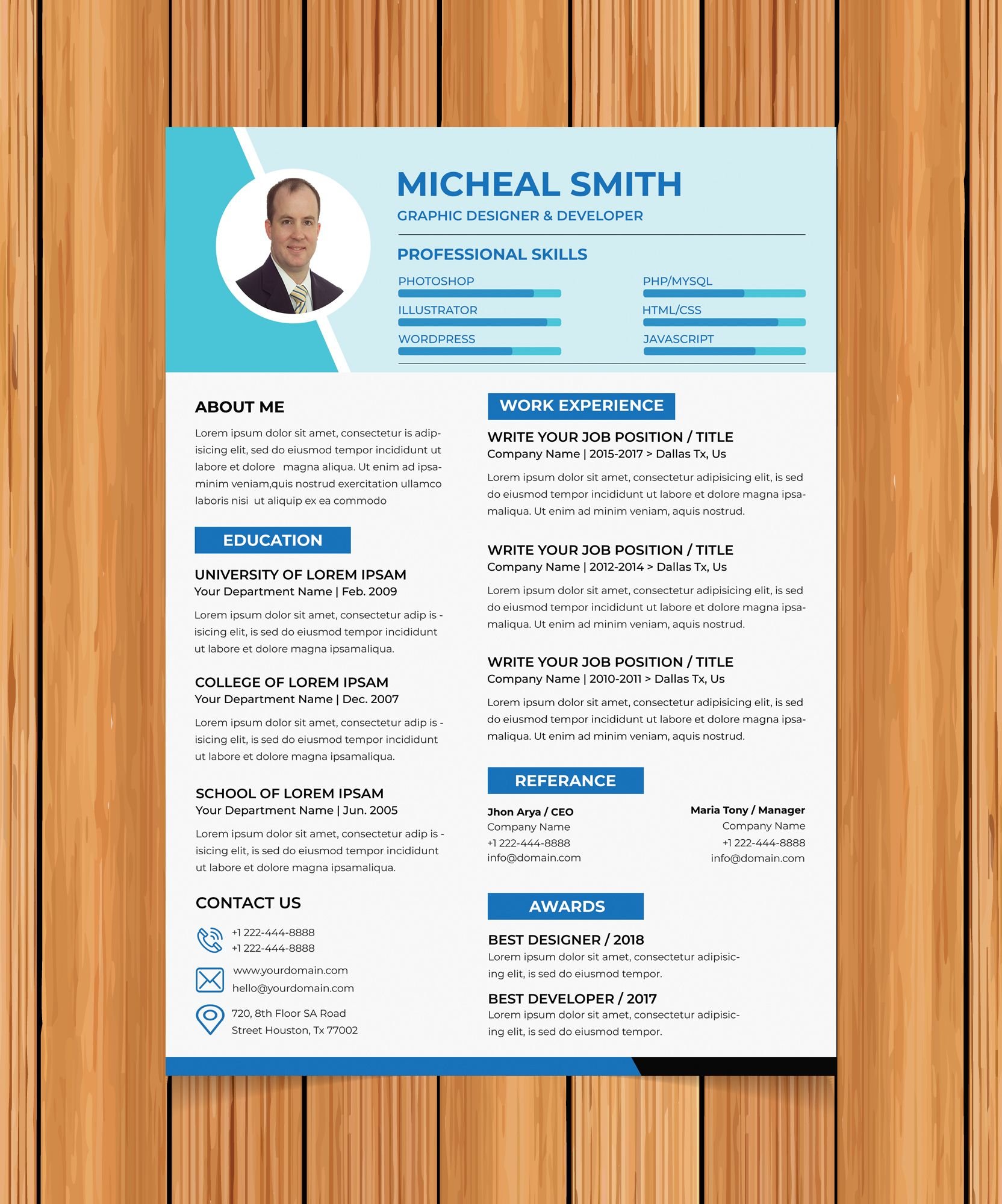 Resume CV Template | Codester - Cv Voorbeeld In Het Engels