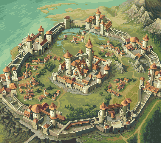 Retronator | Fantasy city, Fantasy city map, Fantasy town - Middeleeuwse Stad Plattegrond Met Legenda