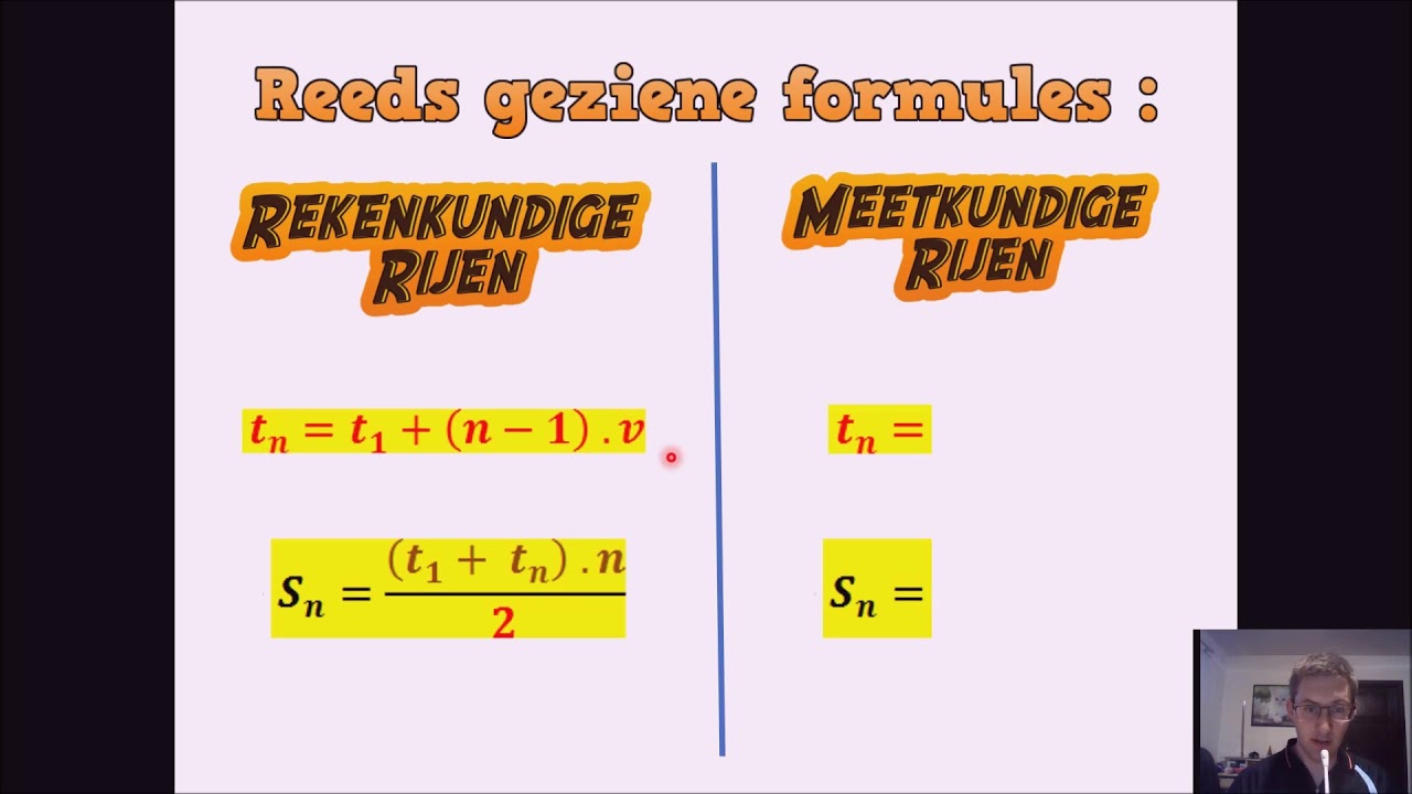 Rijen: 6. Som n termen rekenkundige rij (bewijs formule) - YouTube - Wat Is Een Algemeen Verbindend Voorschrift