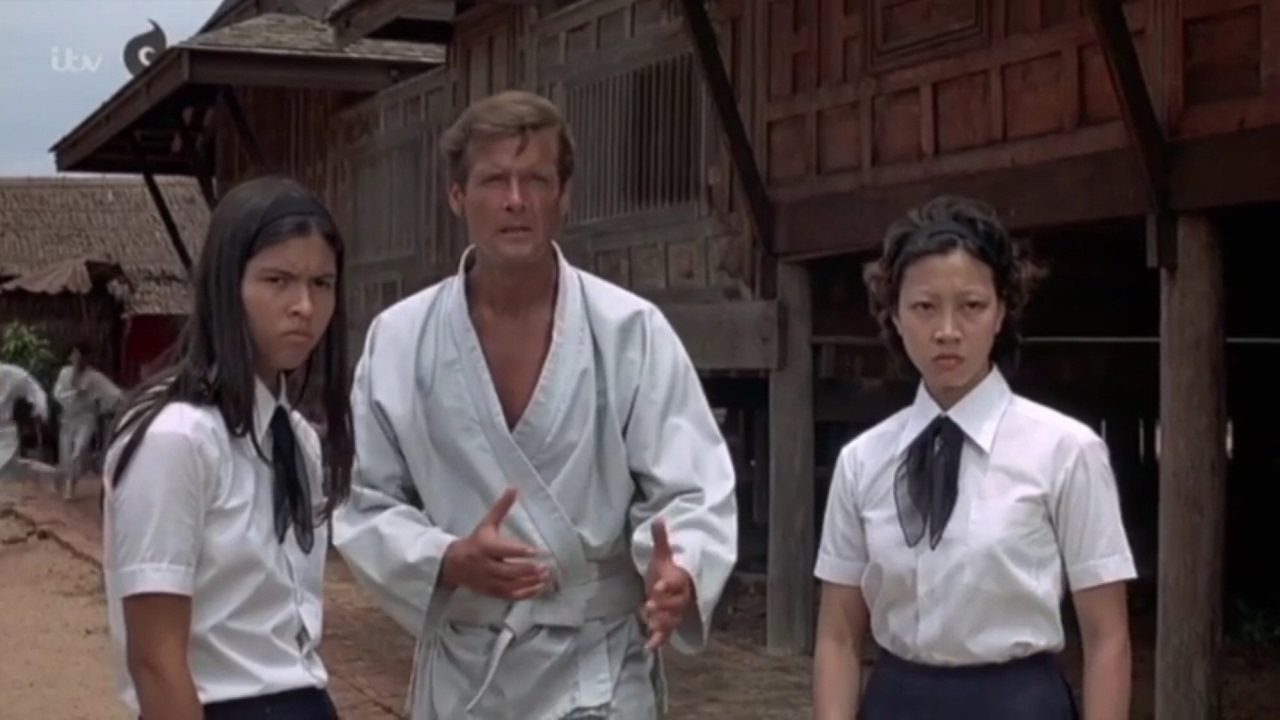 Roger Moore, karate clip from Bond film The Man with the Golden Gun - The Man With The Golden Gun Cast
