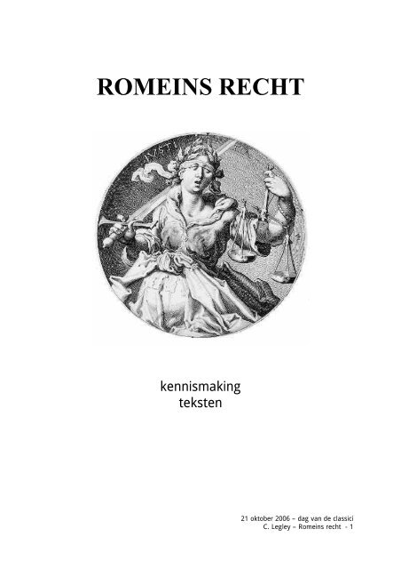 ROMEINS RECHT - Beknopte Geschiedenis Van Het Romeinse Recht