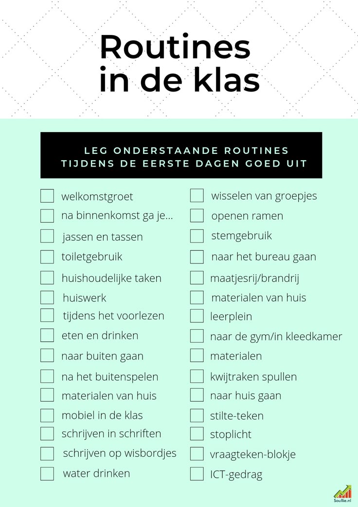 Routines in de klas | School routines, Klaslokaalbeheer, Onderwijs posters - Verwachtingen Uitspreken In De Klas