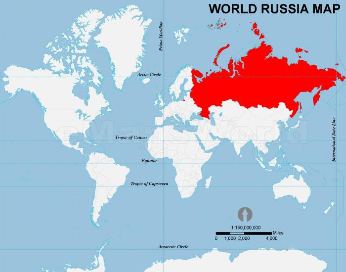 Russia map world - Russia in the world map (Eastern Europe - Europe) - Waar Ligt Rusland Op De Wereldkaart