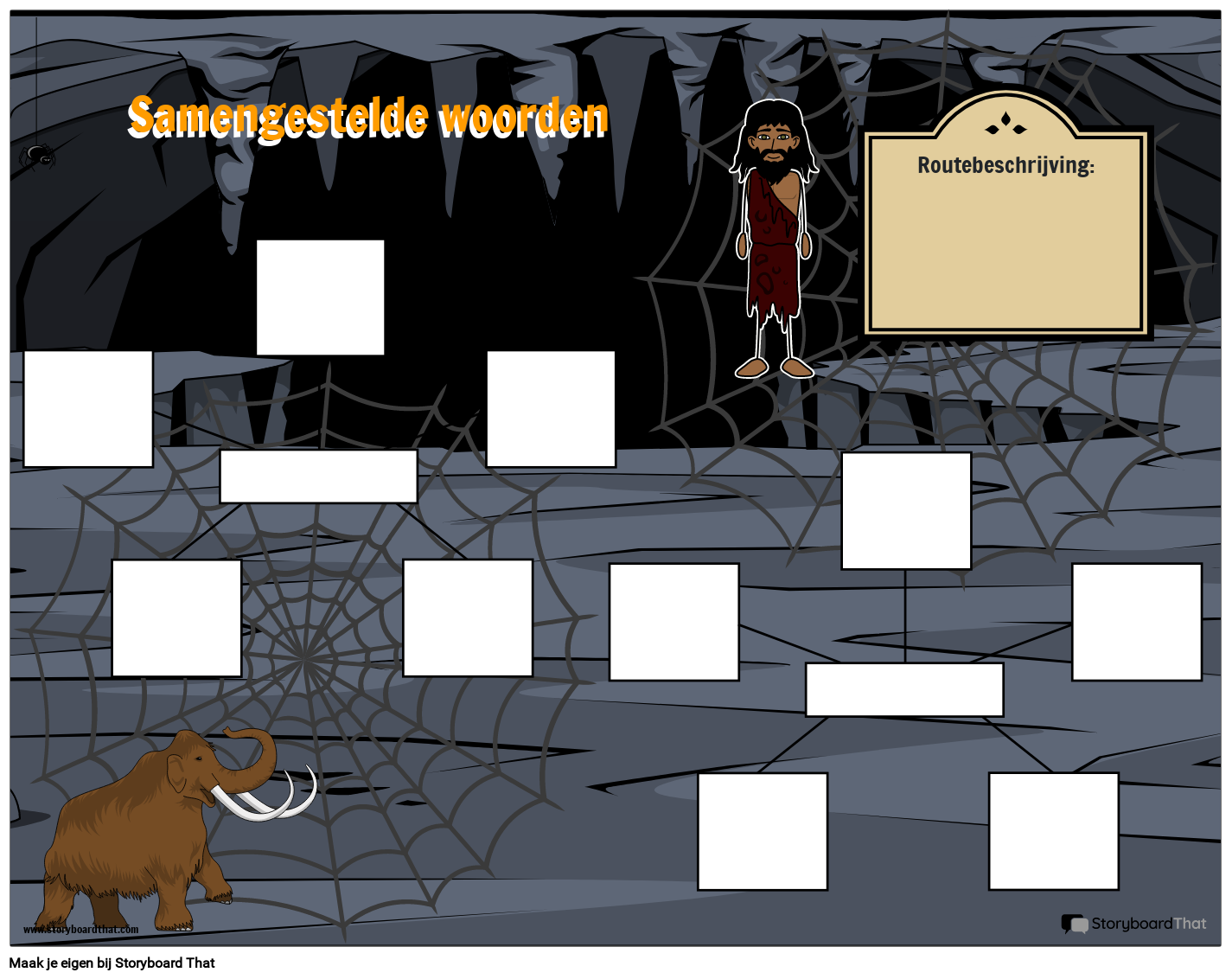 Samengestelde Woorden van Spinnenweb Storyboard - Woorden Maken Met 14 Letters