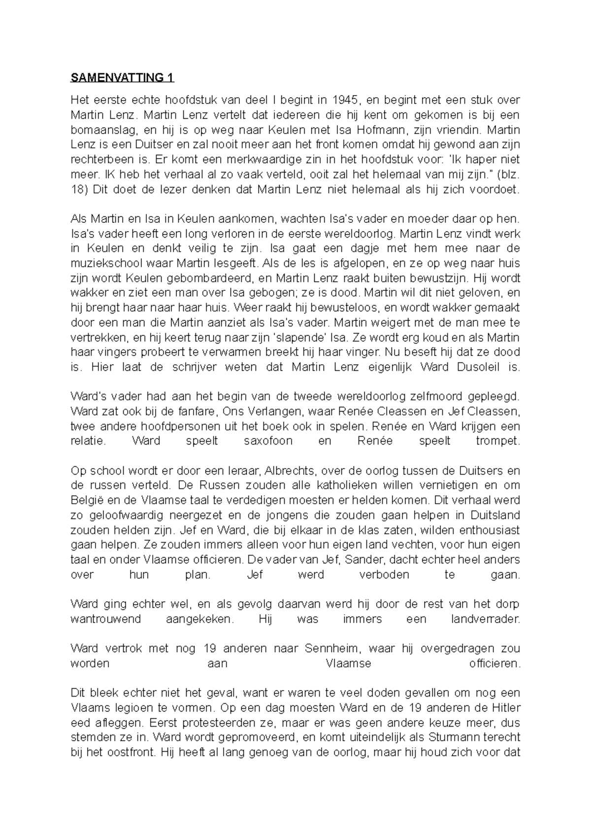 Samenvatting Allemaal Willen We De Hemel