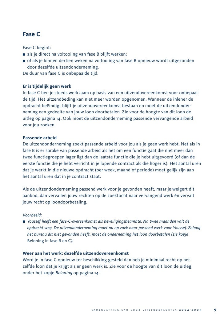 Samenvatting cao voor uitzendkrachten - Een Uur En Achttien Minuten Samenvatting