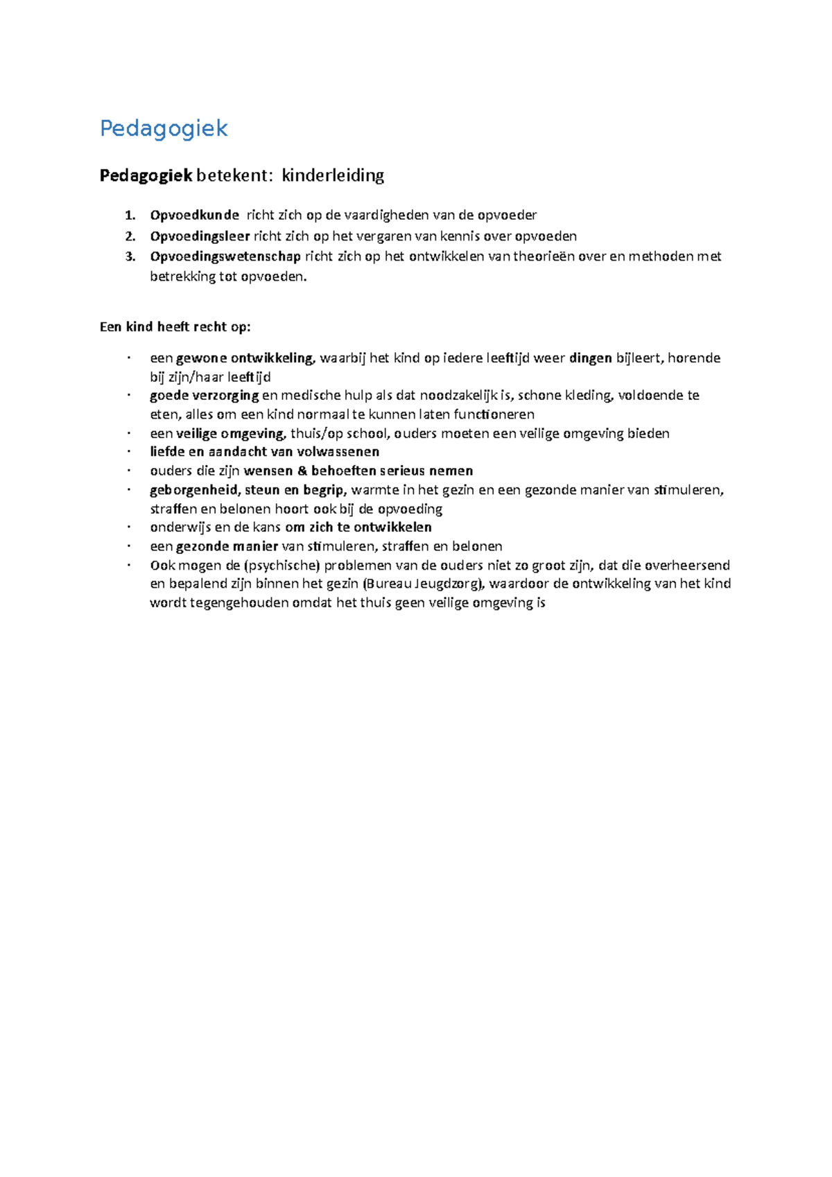 Samenvatting Inleiding In De Pedagogiek
