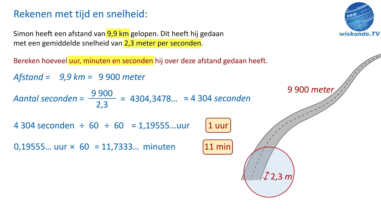 samenvatting rekenen met tijd en snelheid - Wiskunde TV - YouTube - 2200 Meter In 12 Minuten Snelheid