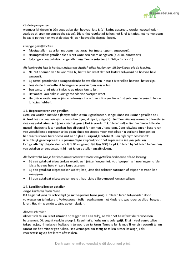 Samenvatting: Rekenen-wiskunde in de praktijk / Kerninzichten - Wiskunde In De Praktijk Kerninzichten
