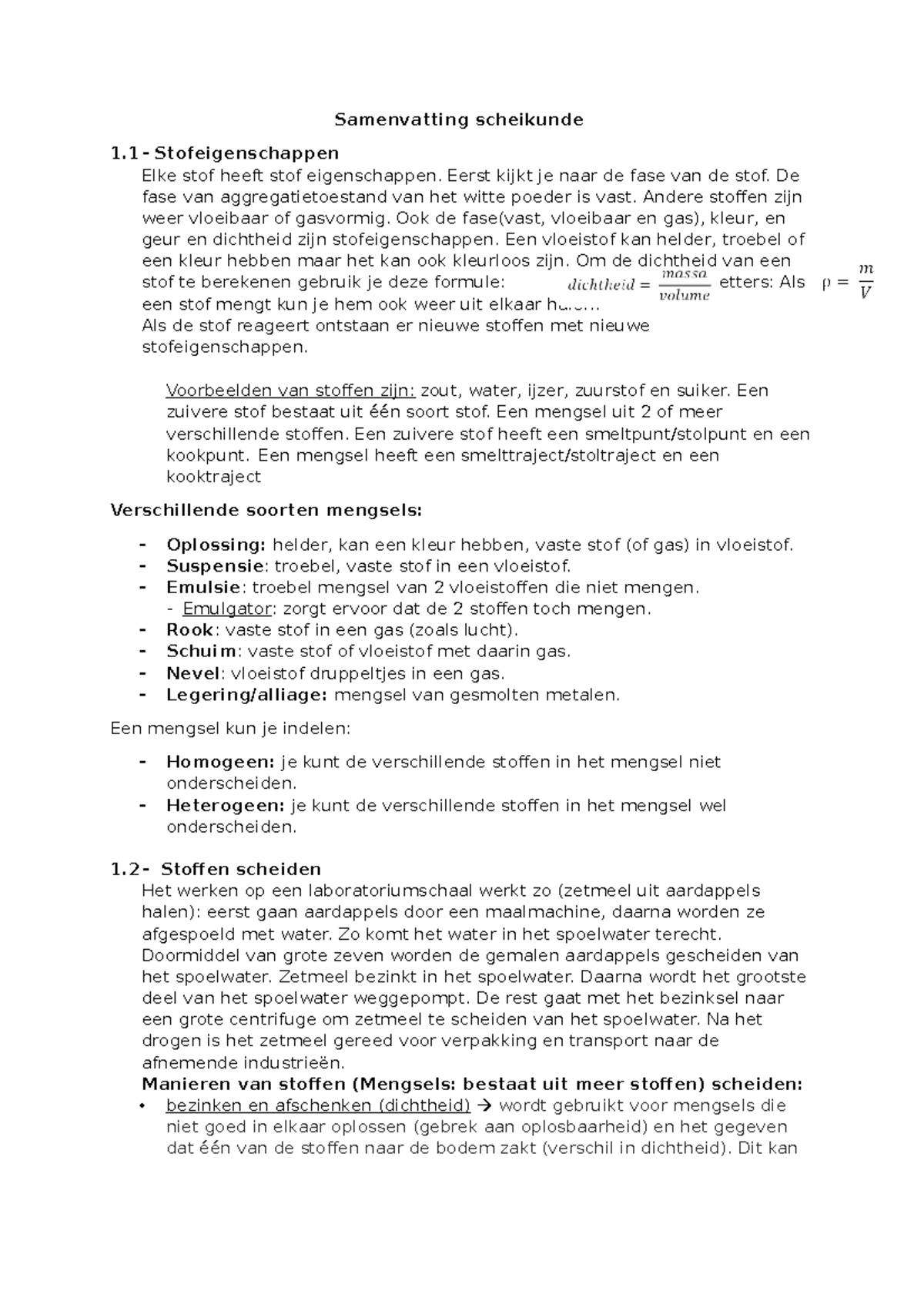 Samenvatting scheikunde hoofdstuk 1 havo 3 - scheikunde - 3e klas - Antwoorden Nova Natuurkunde 3 Havo