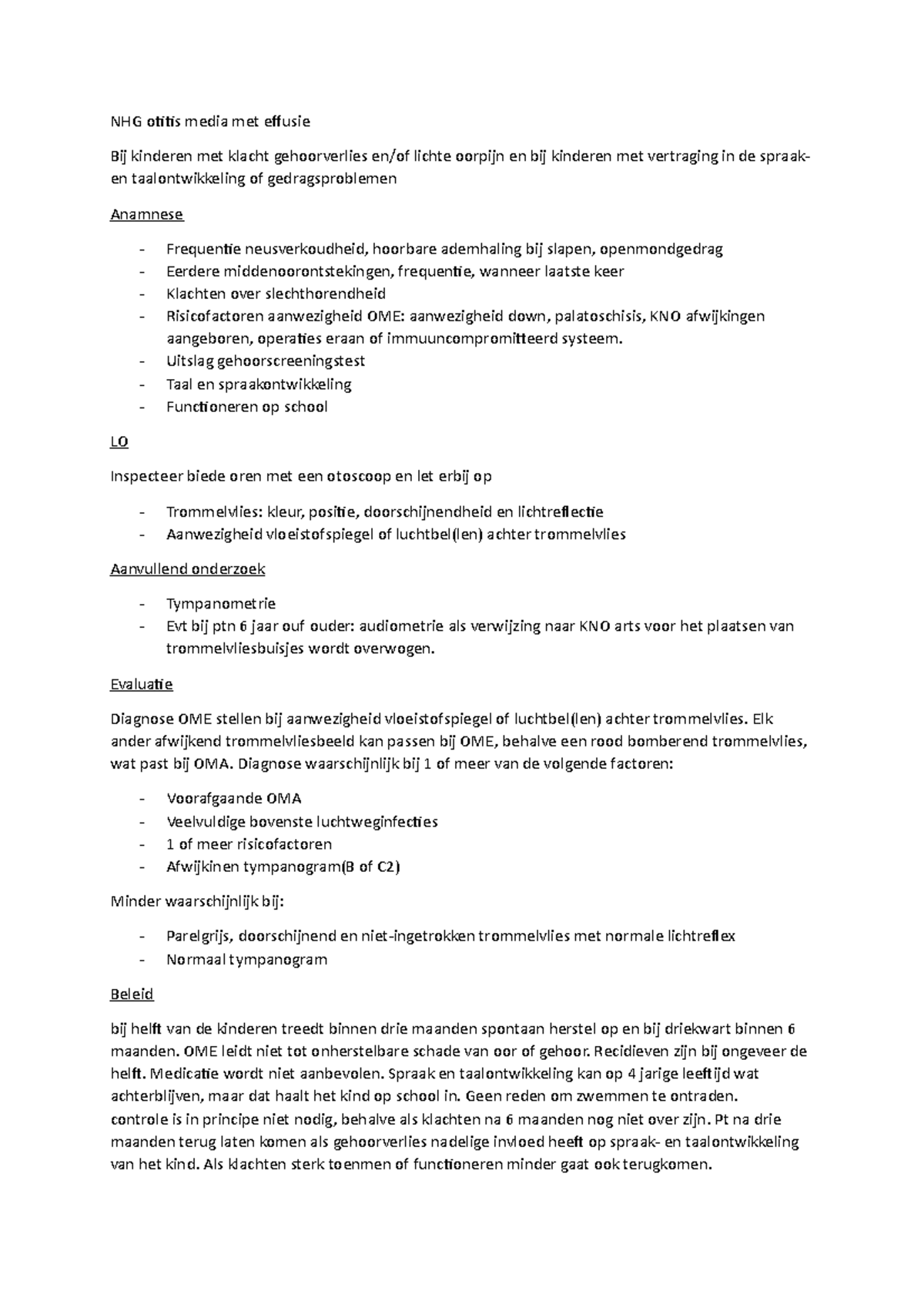 Nhg Otitis Media Met Effusie