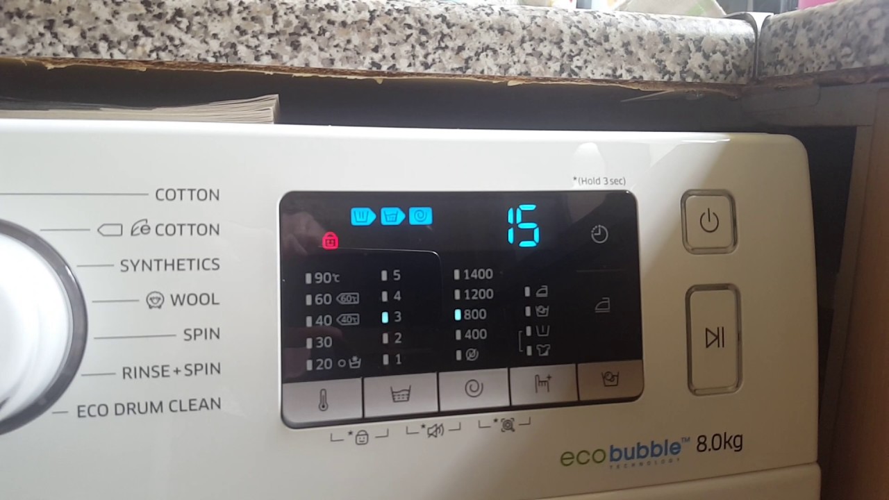 samsung ecobubble ww80J5555MW - YouTube - Symbolen Wasmachine Samsung Eco Bubble