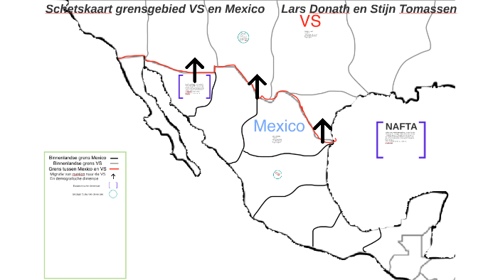 Schetskaart grensgebied VS en Mexico by Lars Donath on Prezi - Muur Tussen Mexico En Amerika