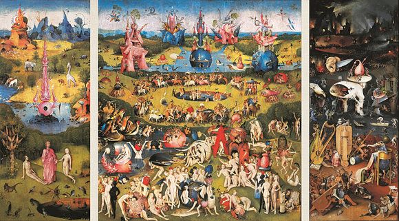 Schilderij Tuin der Lusten (volledig drieluik) - Jheronimus Bosch op - Jheronimus Bosch Tuin Der Lusten