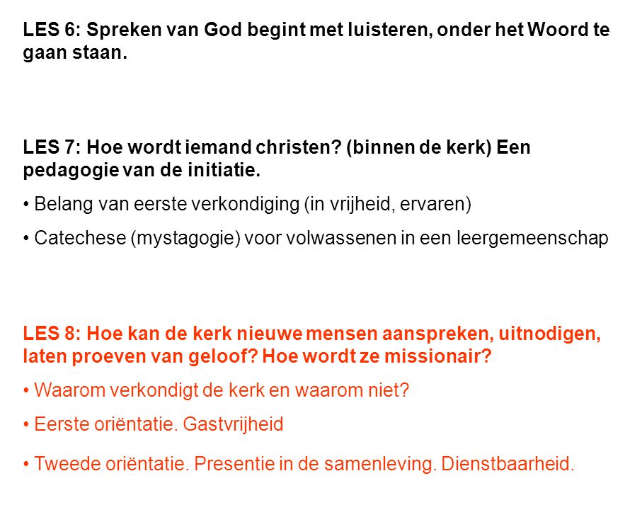 School voor geloofsverdieping – 2 de jaar – I. GOD VERLANGT EEN VOLK - Hoelaat Begint De Kerk