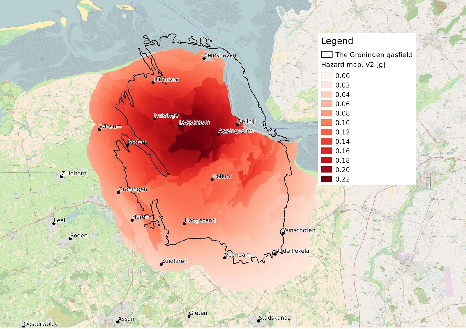 Seismological hazard map of Groningen (Netherlands) - Vivid Maps - Hoeveel Gas Zit Er Nog In Groningen