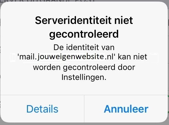 Serveridentiteit Kan Niet Worden Geverifieerd