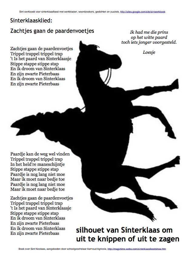 Silhouet van #Sinterklaas op zijn paard #Amerigo om uit te knippen of - Hoe Heet Het Paard Van Sinterklaas 2023