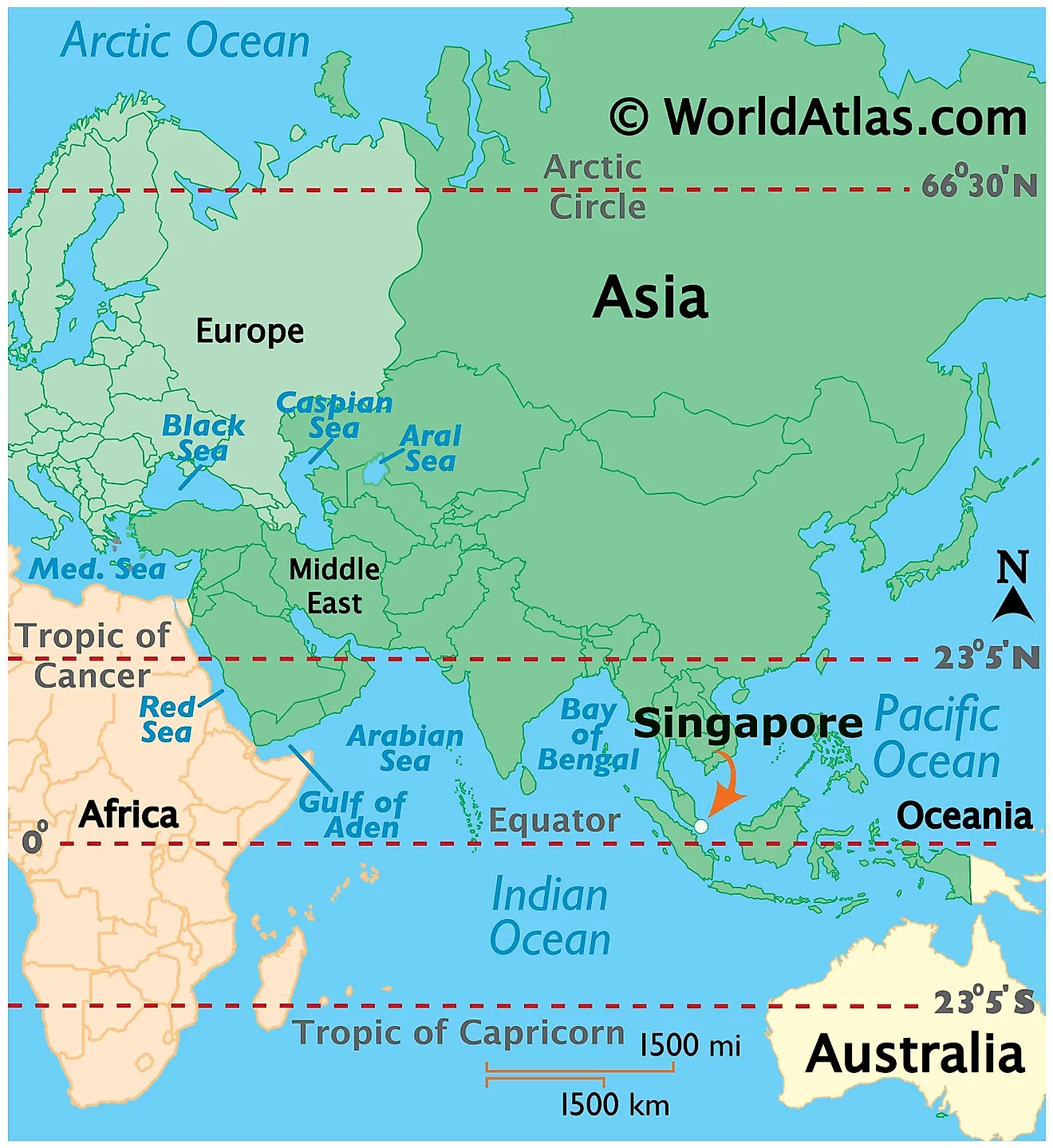 Singapore Maps & Facts - World Atlas - Waar Ligt Singapore Op De Kaart